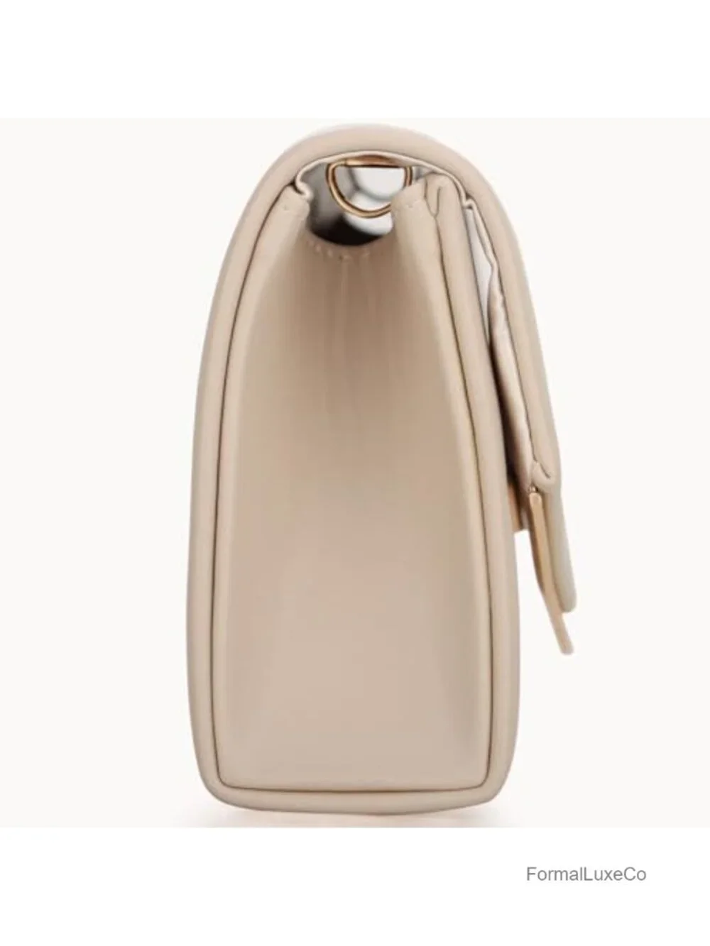Vegan Leather Evening Clutch Purse with Gold-Tone Hardware